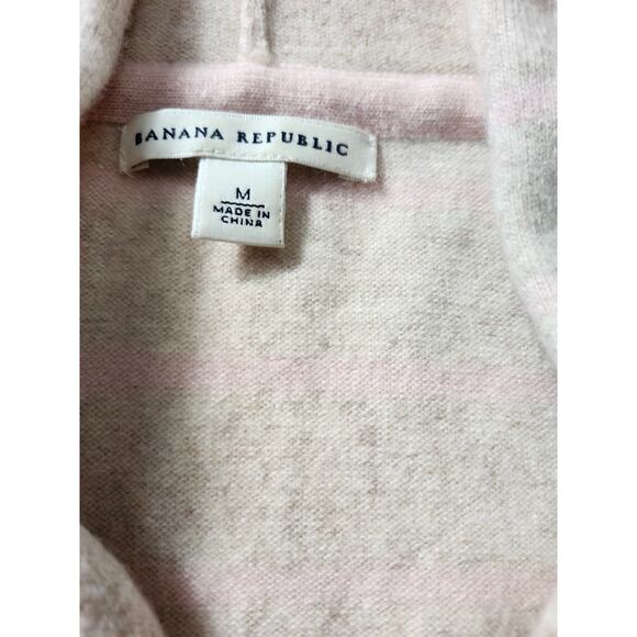 Banana Republic Women's Lambswool and Cashmere Blend VNeck Stripe Hooded Sweater - Picture 2 of 5